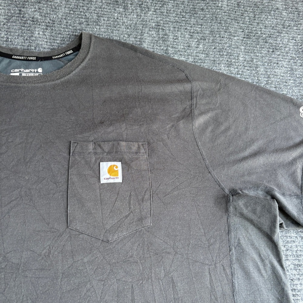 Carhartt Force Relaxed Fit Short Sleeve Pocket T-Shirt Mens 3XL Dark Gray 3700 - Picture 2 of 6